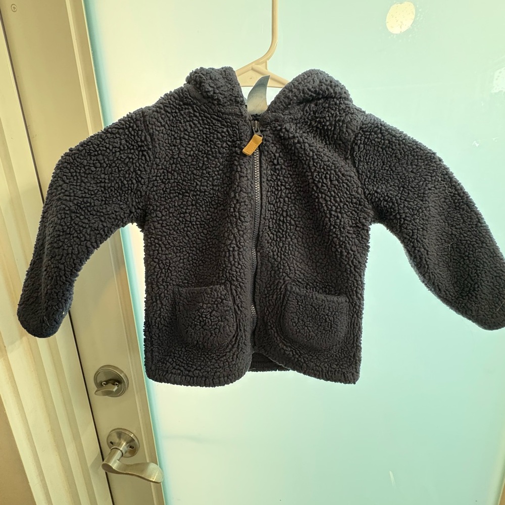 Super cute bear ears carters baby zip up fuzzy jacket!